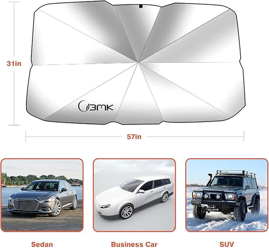 Foldable Car Windshield Sun Umbrella – UV Heat Protection Shade