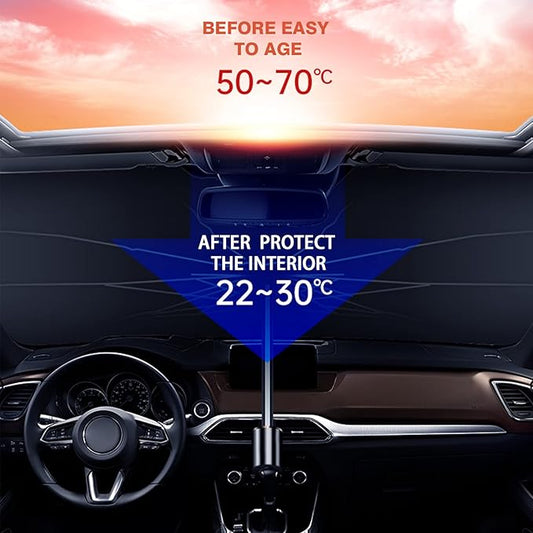 Foldable Car Windshield Sun Umbrella – UV Heat Protection Shade