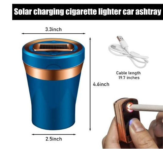 Mini Car Ashtray – Smokeless Portable Ash Holder with Lid