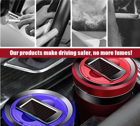 Mini Car Ashtray – Smokeless Portable Ash Holder with Lid