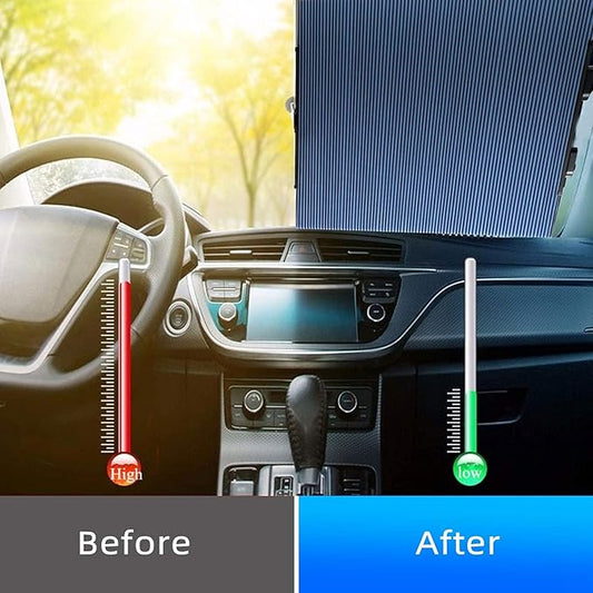 Retractable Car Sun Shade – UV Protection for Windshield & Windows