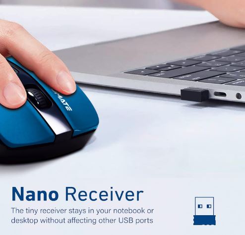 Wireless Ergonomic Mouse 2.4G with Silent Click and Comfort Grip